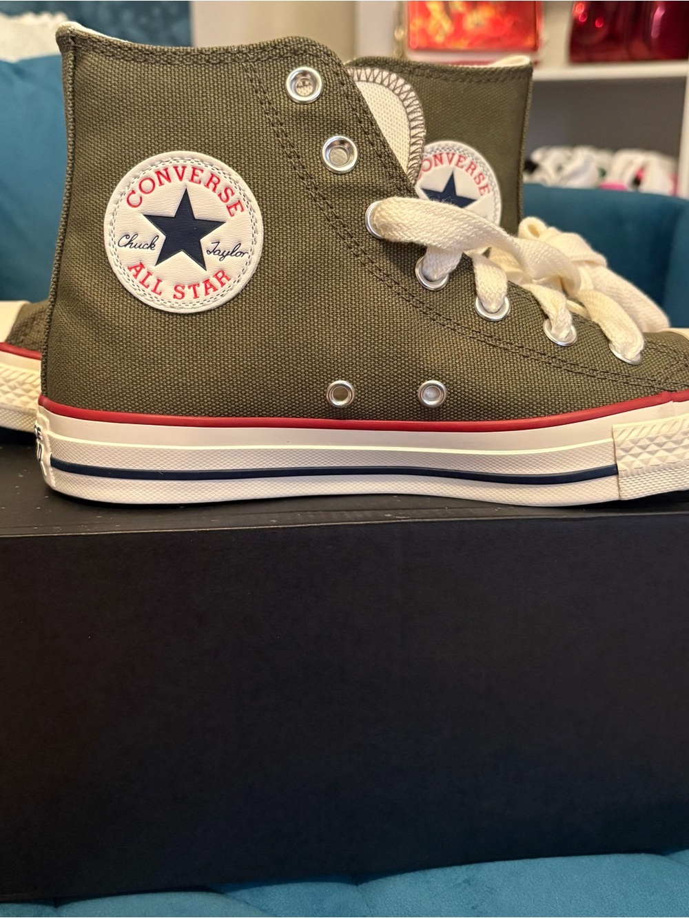 Converse High Top Sneakers - Olive, Cream, Red, Navy